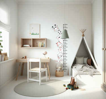 Rosa Wilde Tiere Messlatten Wandaufkleber - TenStickers