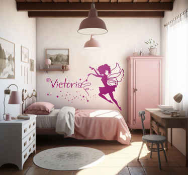 Vinilo decorativo infantil ninfa personalizable con nombre - TenVinilo