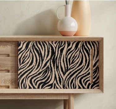 Αυτοκόλλητο με έπιπλα σε μαύρο και μπεζ σχέδιο ζέβρας - TenStickers