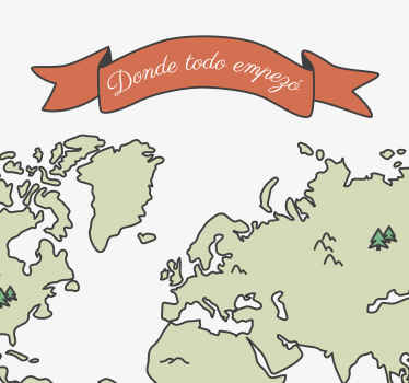 Mural mapamundi donde todo empezó - TenVinilo