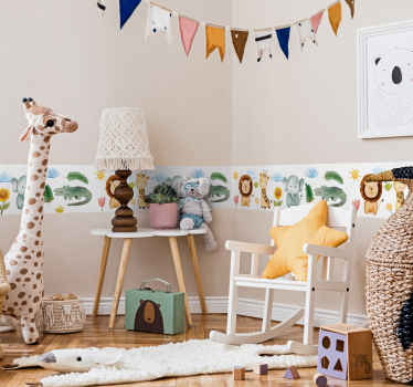 Cenefa adhesiva animales acuarela - TenVinilo