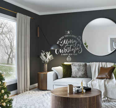 Cheerful Festive Salutations holiday sticker - TenStickers