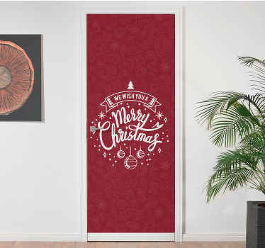 Festive Holiday Greeting door sticker - TenStickers