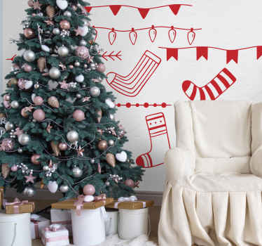 Sticker noël motifs de vacances festives - TenStickers