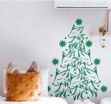 Flere rævehoveder klistermærke dyr - TenStickers