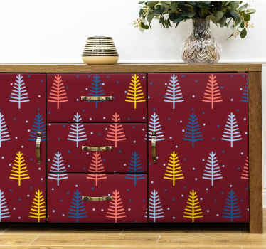 Farverigt fyrretræsmønster wallsticker dyr - TenStickers