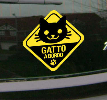 Sticker decorativo gatto a bordo - TenStickers