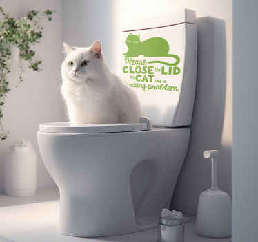 close the lid cat pet sticker - TenStickers