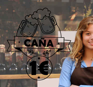 Vinilo decorativo caña a un euro - TenVinilo