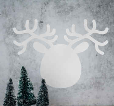 Reindeer Face Silhouette Blackboard Sticker - TenStickers