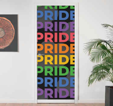 živahna izjava ponosa nalepka za vrata - TenStickers