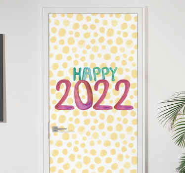 O autocolante colorido da porta do feliz ano novo é lindo, fácil de aplicar e duradouro. Lindo vinil autocolante decorativo para colocar na sua porta para criar um natal maravilhoso.