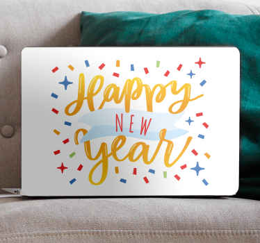 Festive New Year Cheer laptop skin - TenStickers