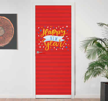 Nalepka za vrata za novo leto - TenStickers