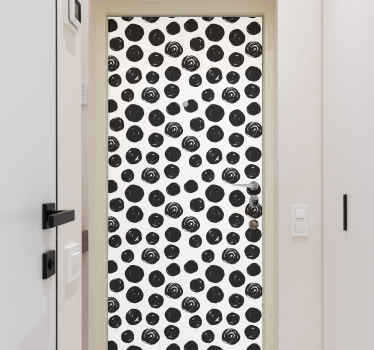 Boya fırçalanmış noktalar desen kapı çıkartması - TenStickers