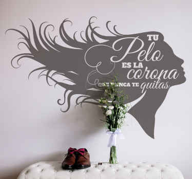 Vinilo para peluquería texto pelo - TenVinilo