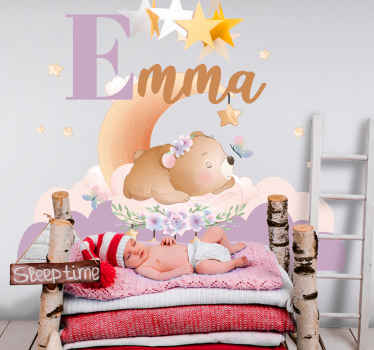 Roztomilá zvířata nesou obtisk jména děti - TenStickers