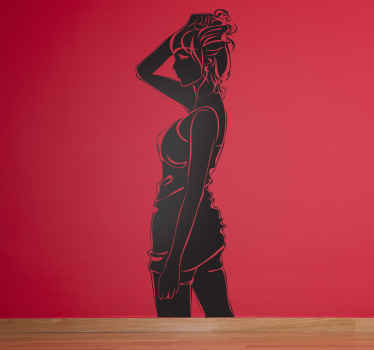 Fată de păr ține autocolant de perete - TenStickers