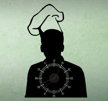 Vinilo reloj chef para cocina - TenVinilo