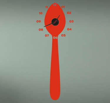 厨房汤匙时钟贴纸 - TenStickers