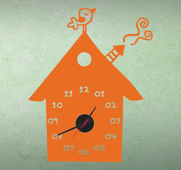 Vinil relógio infantil casa de pássaros - TenStickers