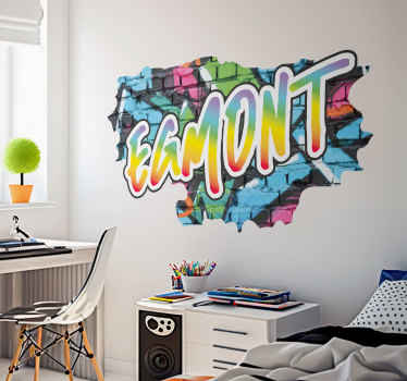 Wandtattoo Jugendzimmer buntes Graffiti mit Namen - TenStickers