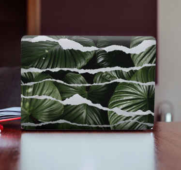 Adesivo per laptop motivo a foglia strappata - TenStickers