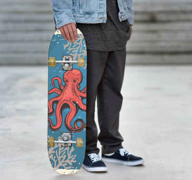 Oranssi mustekala kuvio urbaanitarra - Tenstickers