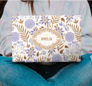 Sticker pour ordinateur couverture florale personnalisée - TenStickers