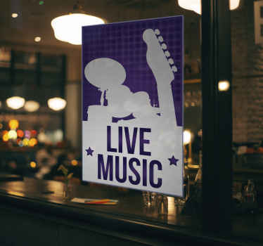 Live Music Performance Sign shop window sticker - TenStickers