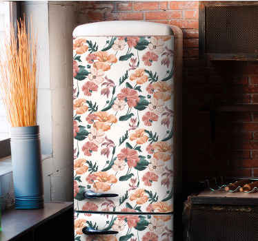 Beautiful pastel flowers pattern fridge decal - TenStickers