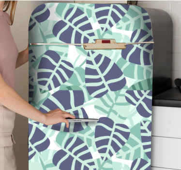 Colorful tropical flowers pattern fridge decal - TenStickers