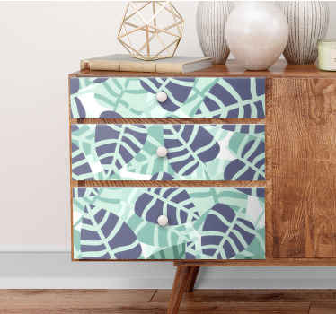 Colorful tropical flowers furniture decal - TenStickers