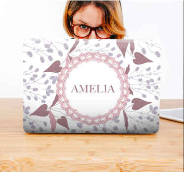 Pastelové vinobraní květiny vzor laptop kůže - TenStickers