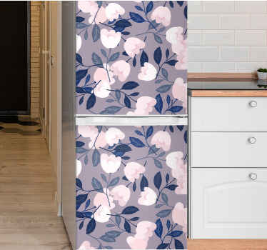 Pastel color hand painted flowers fridge decal - TenStickers