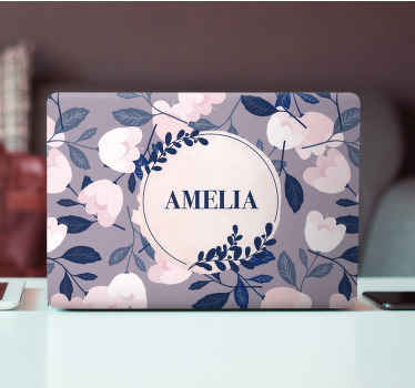 Vinilo para portátiles Flores pintadas a mano de color pastel - TenVinilo