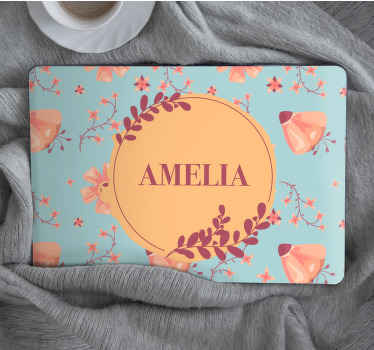 Flower Pattern Accent laptop skin - TenStickers