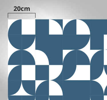 Blue circle geometric art pattern furniture sticker - TenStickers