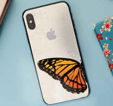 Vintage monark fjäril vinge iphone dekal - Tenstickers