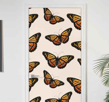 Sticker Porte Aile de papillon monarque vintage - TenStickers