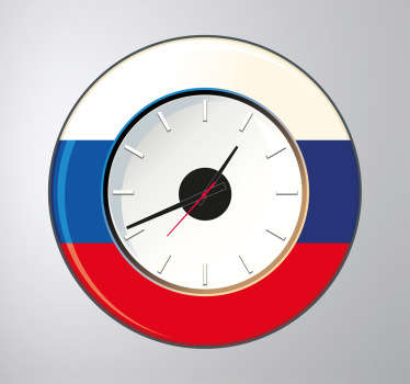 壁時計-ロシア国旗時計デザイン。あなたの家やあらゆるスペースを飾るための独特で理想的な。どんな部屋にもぴったり