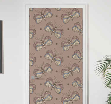 Inspirativna vintage nalepka za vrata metulj - TenStickers