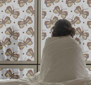 Αυτοκόλλητο vintage πεταλούδα με παράθυρο - TenStickers