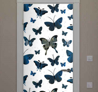 Samolepka na dveře křídla s modrým třpytem - TenStickers