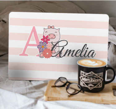 Customized Pig Design laptop skin - TenStickers
