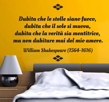 Sticker decorativo testo amore Shakespeare - TenStickers