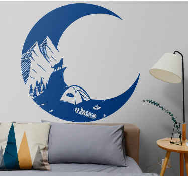 Wandtattoo Natur campingszene in den bergen - TenStickers