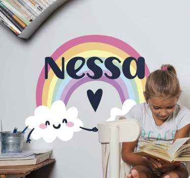 Vinilo habitación infantil Nombre personalizado en arcoiris - TenVinilo