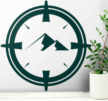 Pyöreä kompassi vuorineen luontotarrat - Tenstickers