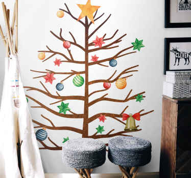 Decorative Christmas Tree holiday sticker - TenStickers